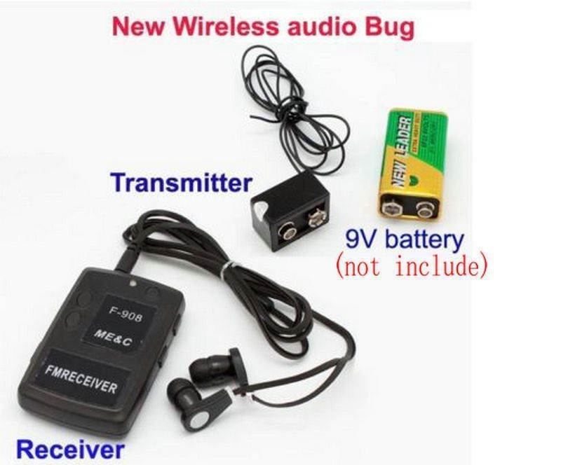 F908 Wireless transmitter receiver Covert FM Audio Listening Device Ear Spy bug