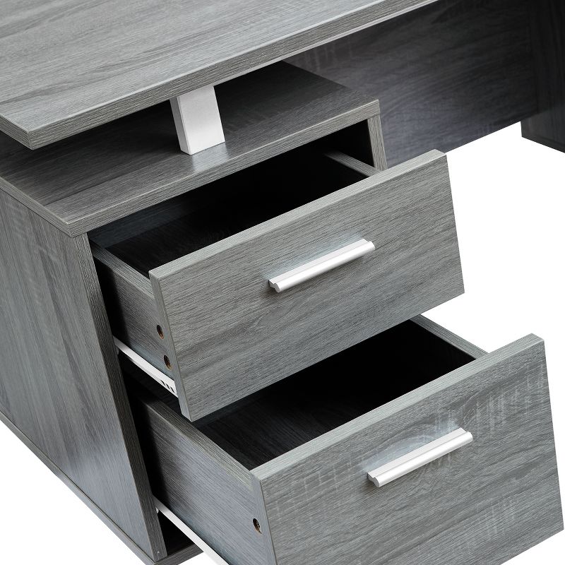 Modern Office Desk with Storage Gray - Techni Mobili