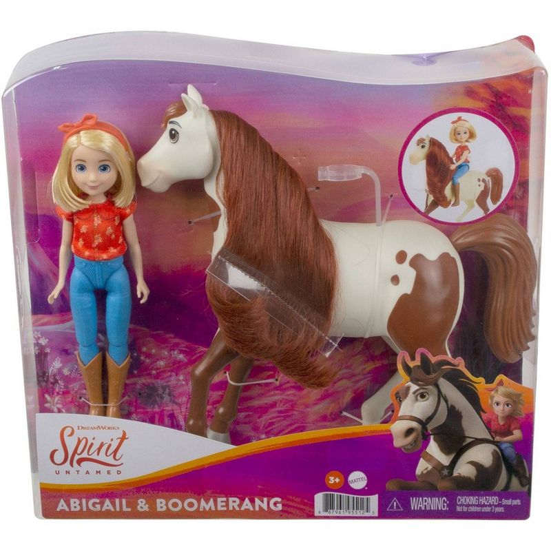 Spirit Untamed Abigail 7" Doll & 8" Boomerang Horse with Long Mane