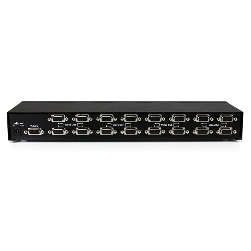 com 16 Port High Resolution VGA Video Splitter - 2048x1536 @ 60Hz VGA Splitter - AC Adapter Included (ST1216PRO) Silver