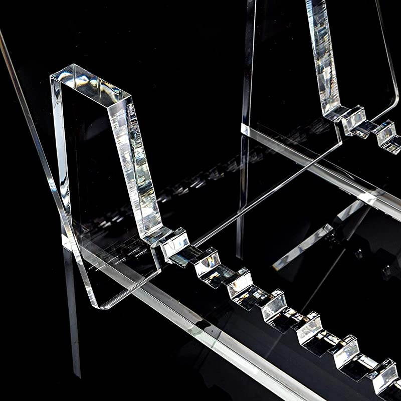 Vinyl Record Holder Acrylic Stand Premium Crystal Clear LP Rack Holds up to 50 Album Lps Functional Rack Design Perfect for 12 or 7 Singles