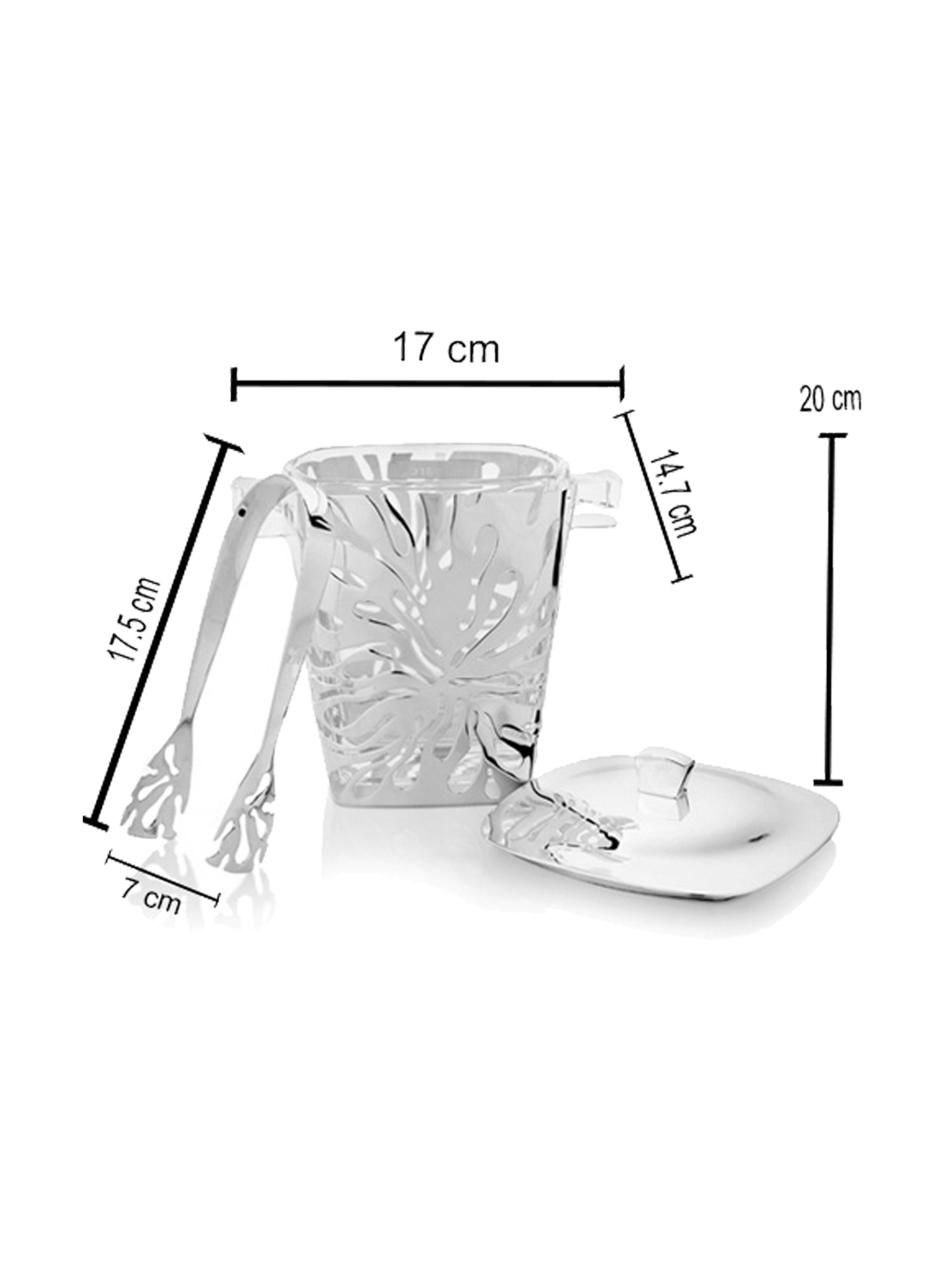 Episode Silver Plated Ice Bucket with Tong Zinnia