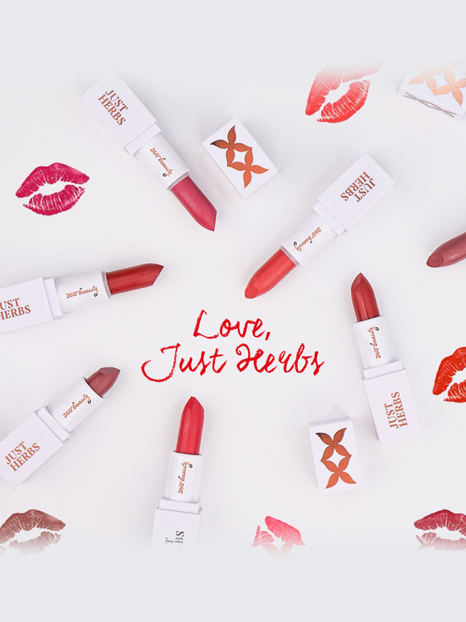 JUST HERBS Herb Enriched Ayurvedic Lipstick 01 Bhavna (Pink) - 1.8 gm