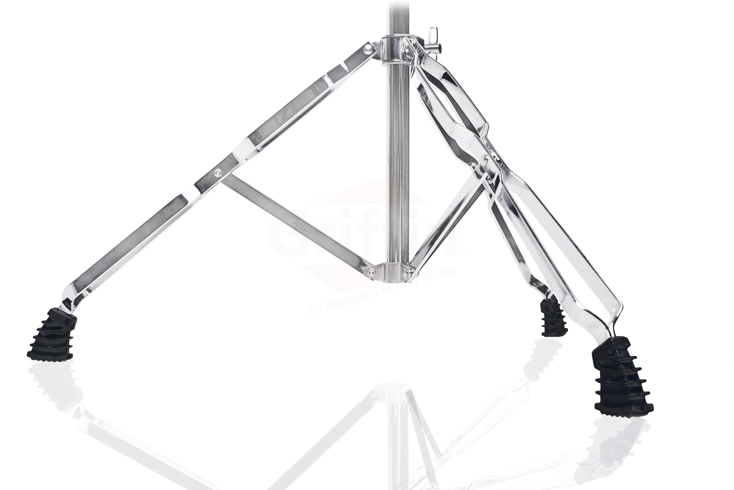 Straight Cymbal Stand (2 Pack) by GRIFFIN | Double Braced Legs, Slip-Proof Gear Holder | Light-Duty for Mobile Drummers | Percussion Drum Hardware Set for Mounting Crash, Ride & Splash Cymbals