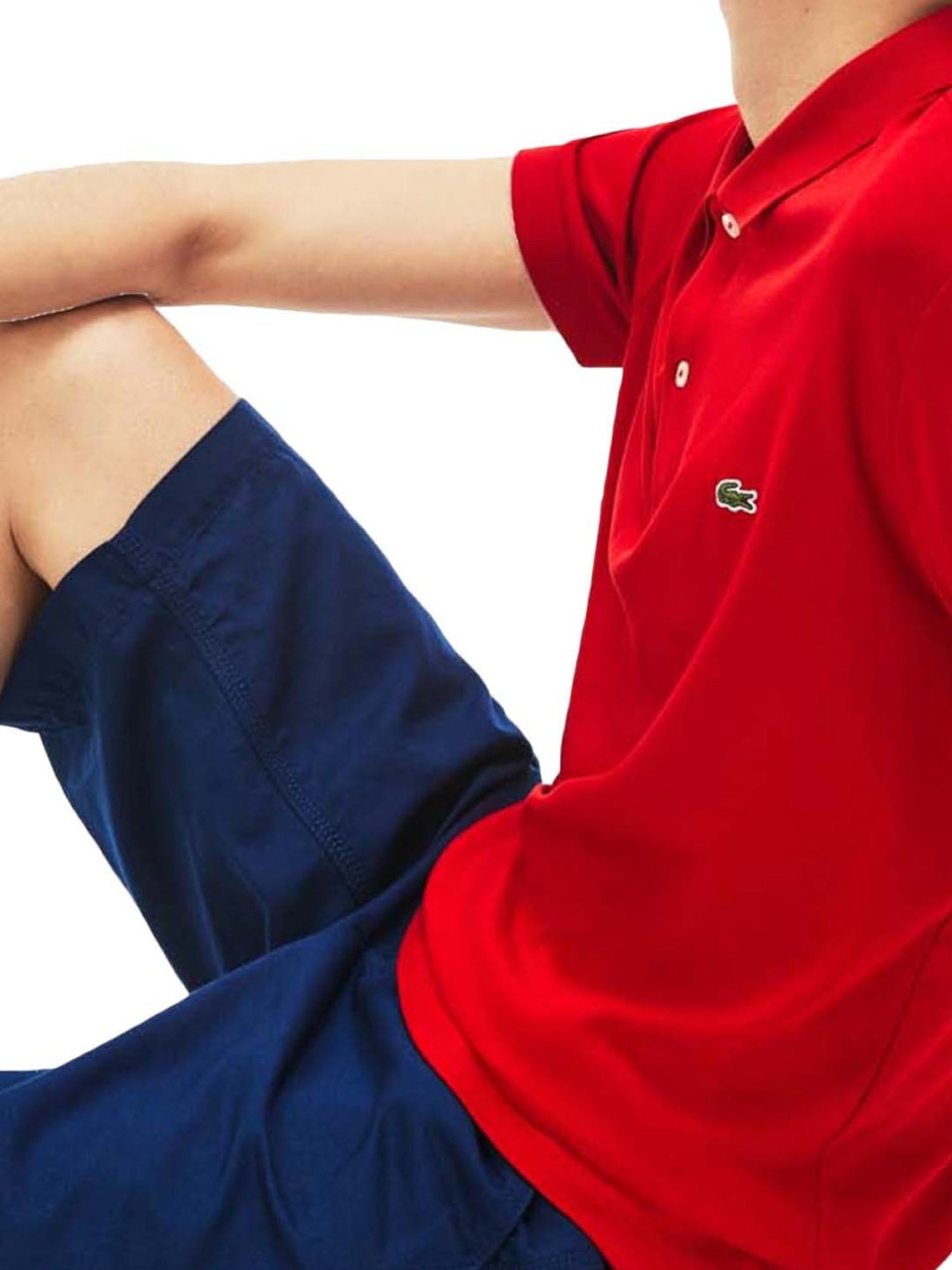 Lacoste Red Cotton Regular Fit Polo T-Shirts