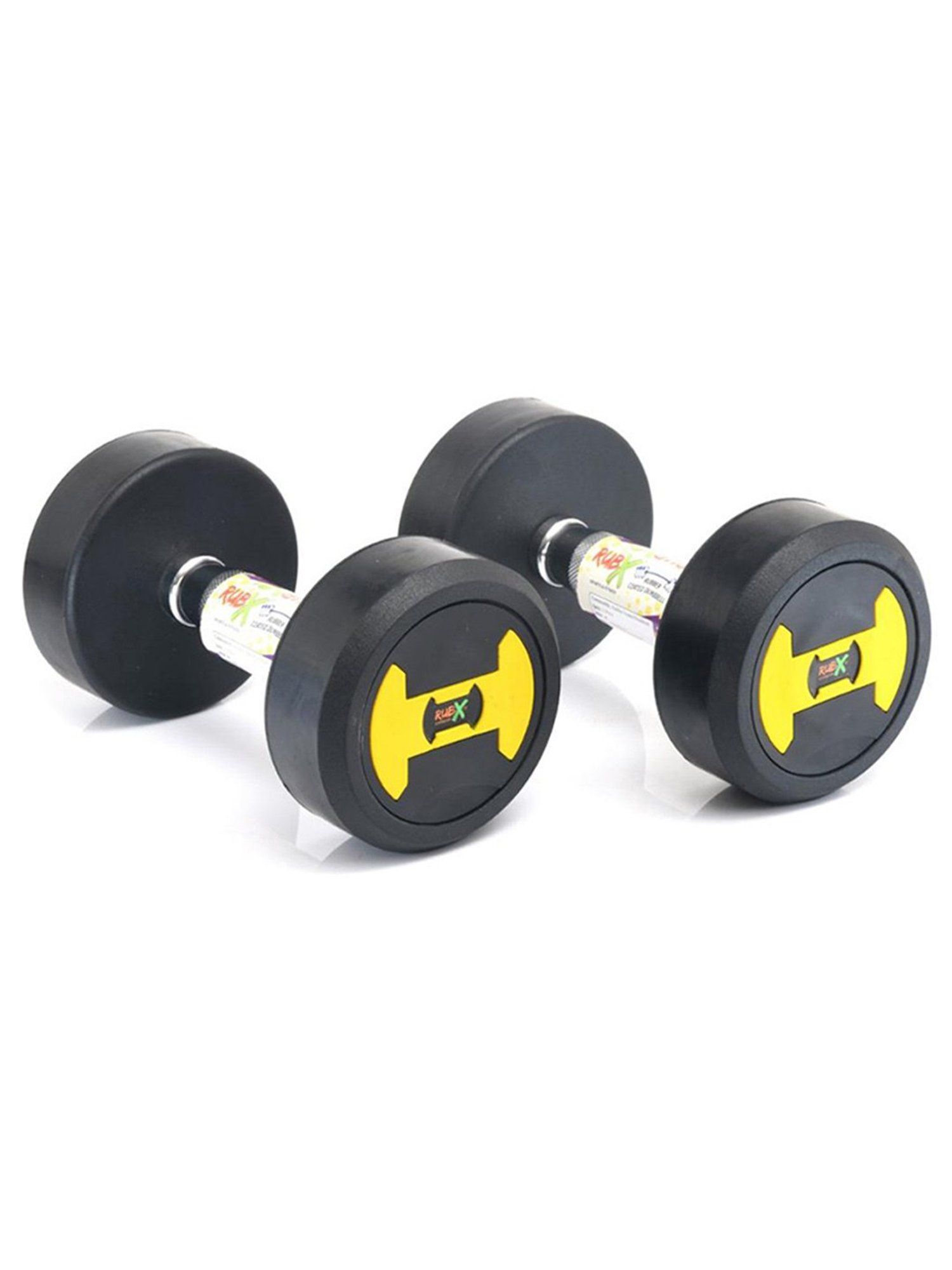 RUBX Rubber Coated Professional Round Dumbbells (Sold in Pair) (10 Kg x 2pc (Total = 20 kg))