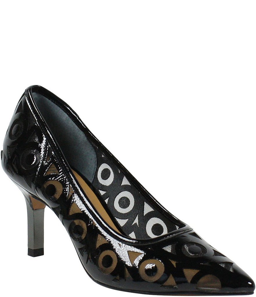 Trotters Kari Pearlized Leather Block-Heel Pumps