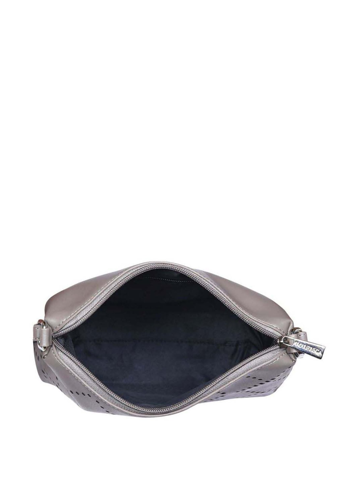 Toteteca Grey Cut Work Medium Sling Handbag