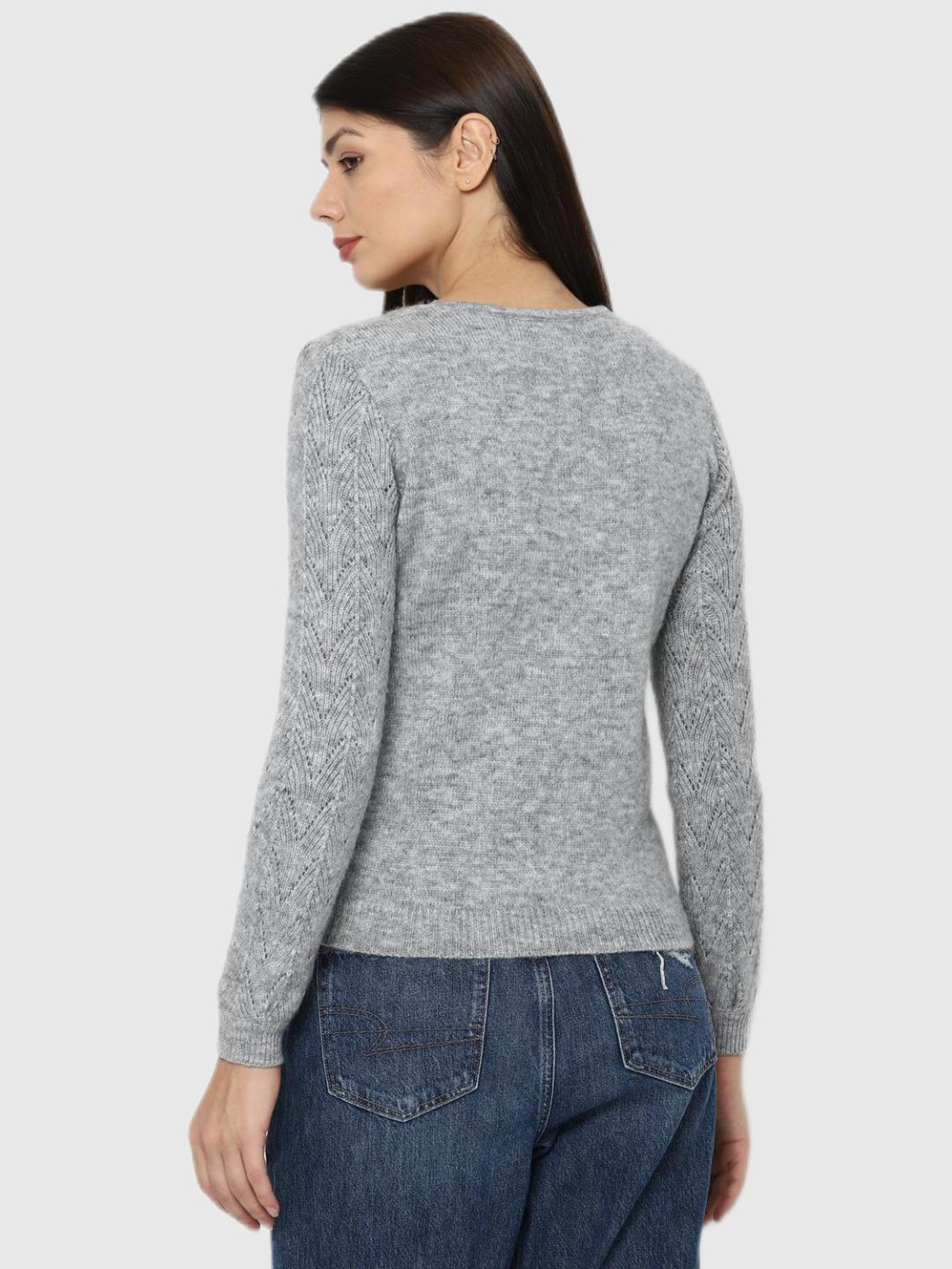 Allen Solly Grey Regular Fit Sweater