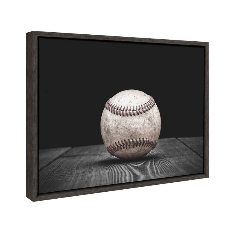 18" x 24" Sylvie Baseball Framed Canvas by Shawn St. Peter Gray - DesignOvation