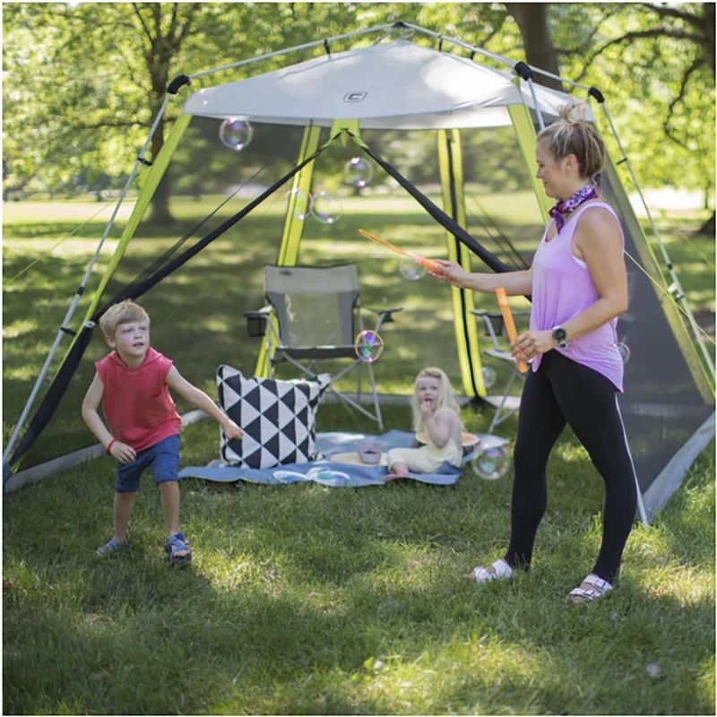 Costway Outdoor 2-Tier 10'x10' Gazebo Canopy Shelter Awning Tent Patio Garden Screw-free structure Brown