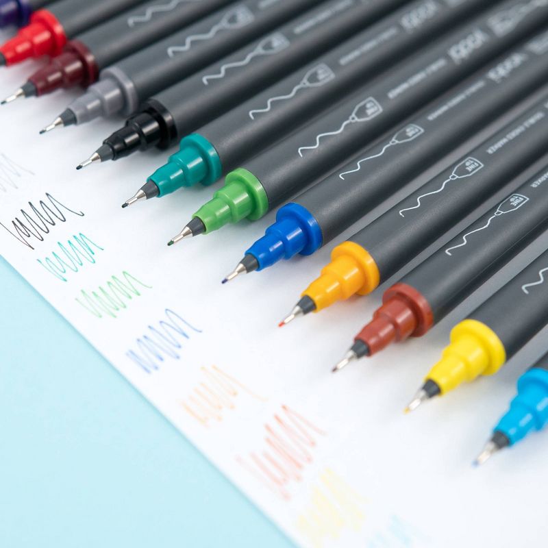 24ct Brush Markers Double Ended Fine/Bold Assorted Colors - Yoobi™