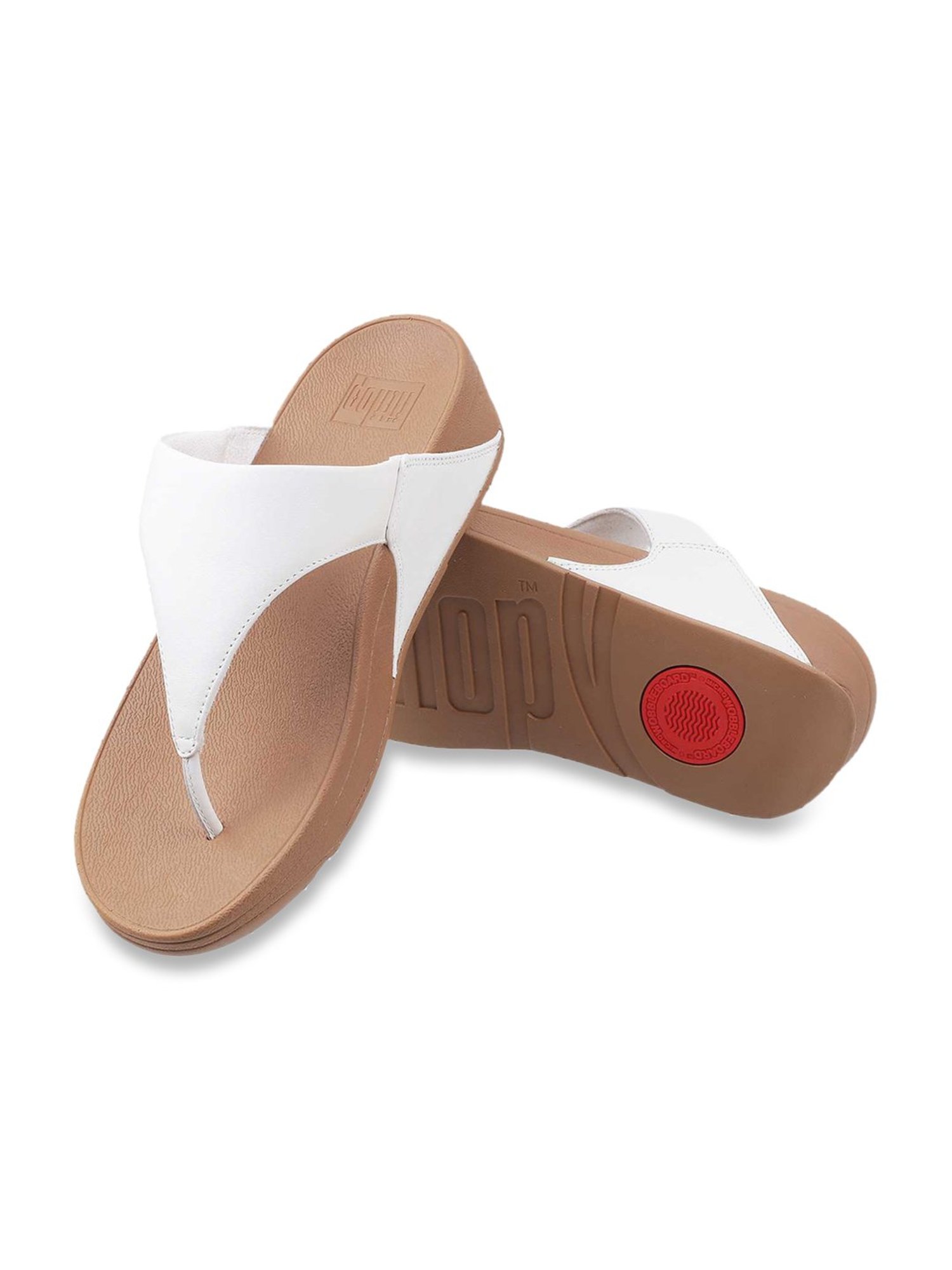 FitFlop Women's White Thong Wedges