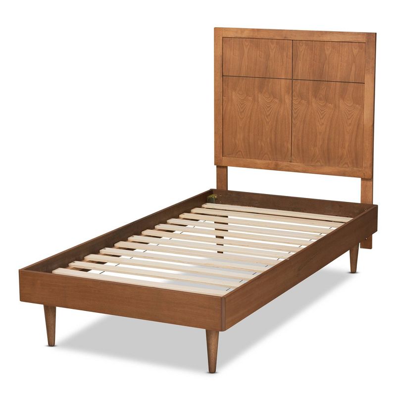 Twin Rin Wood Platform Bed Walnut Brown - Baxton Studio