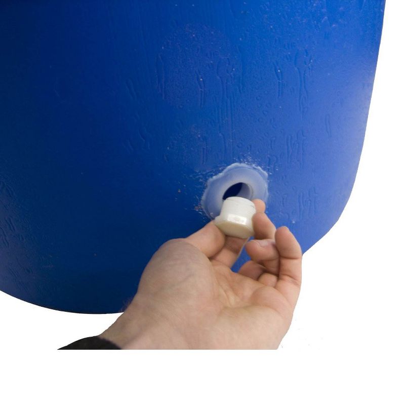 Good Ideas Big Blue 55 Gallon Recycled Plastic Rain Barrel Water Collector Drum