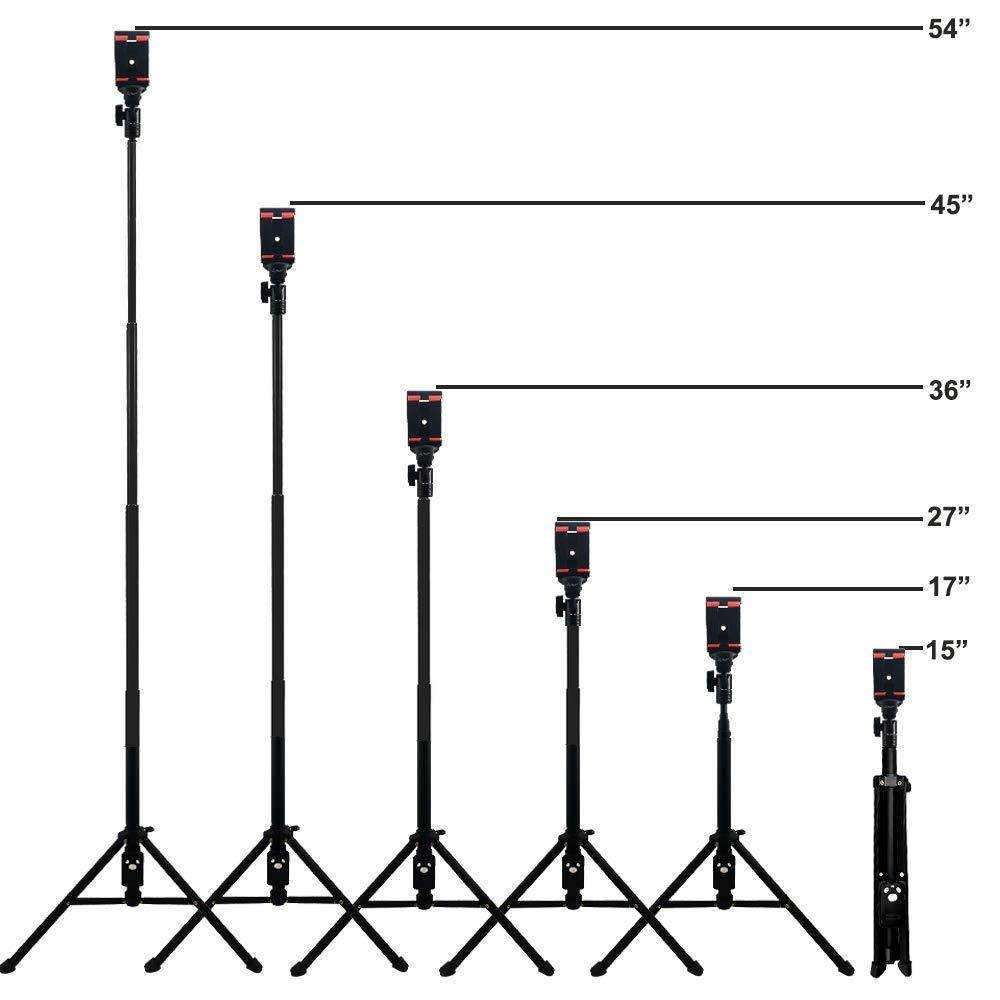 Acuvar 54" Inch Aluminum Extendable Monopod Tripod/Selfie Stick with Universal Smartphone Mount + Wireless Remote Control Camera Shutter for All Smartphones
