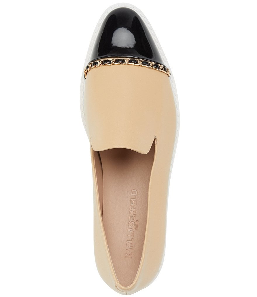 KARL LAGERFELD PARIS Caralee Chain Detail Slip-On Loafers