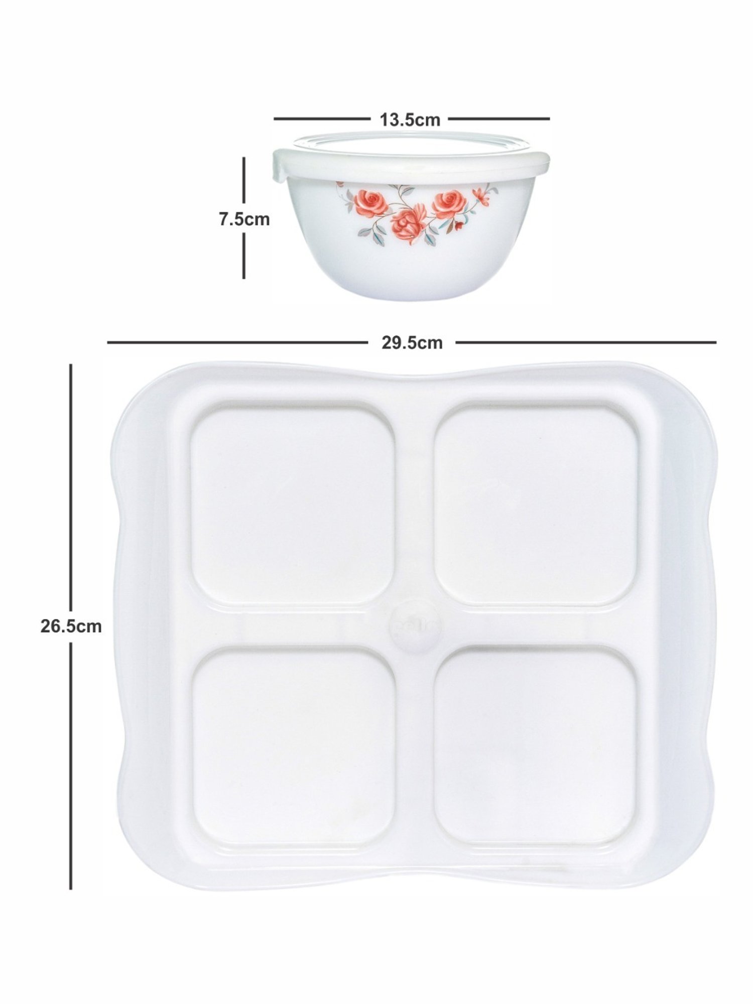 Cello White Opalware Tiffany Dry Fruit Storage Bowl - Set of 9