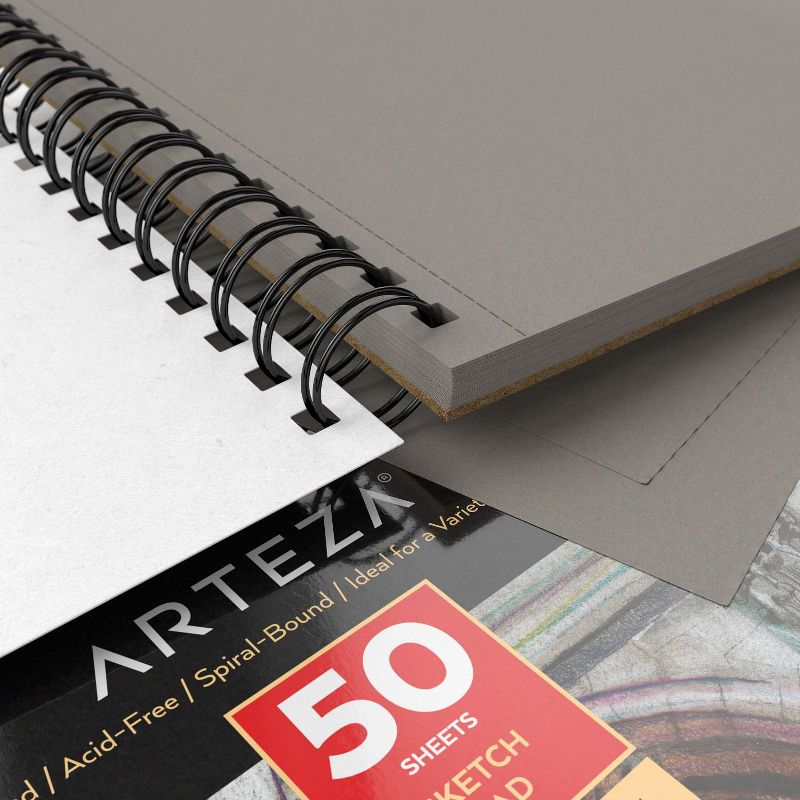 Arteza Sketchbook, 5.5" x 8.5", Gray Toned, 50 Sheets of Paper - 3 Pack (ARTZ-8893)