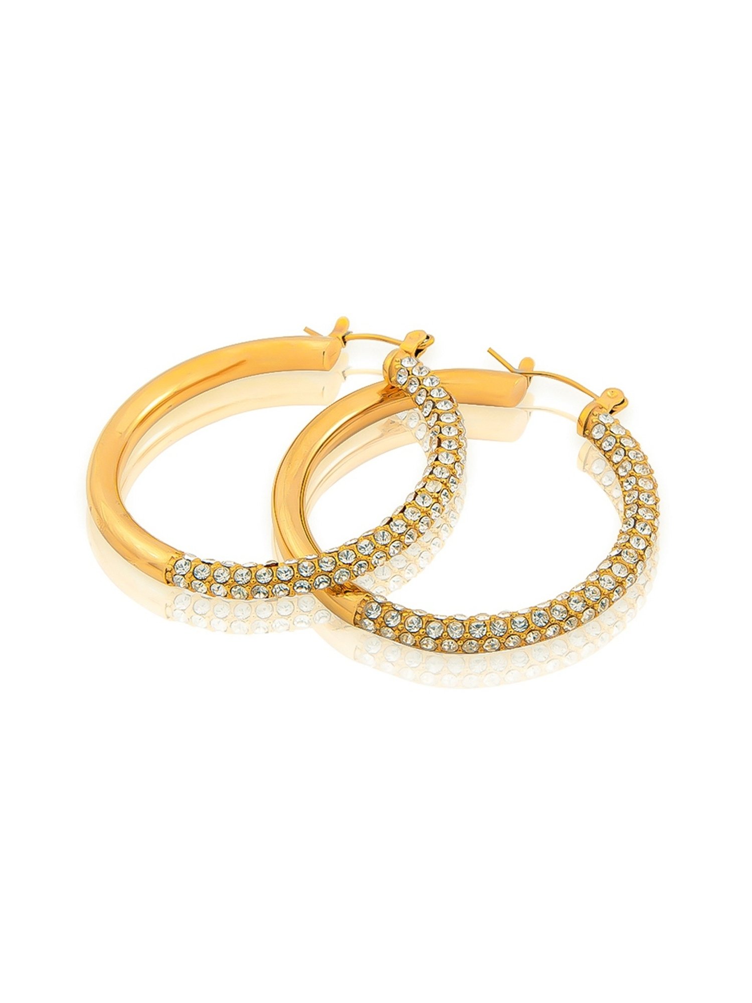 Perfectly Average Diamond Crystal CZ Studded Hoops for Women & Girls