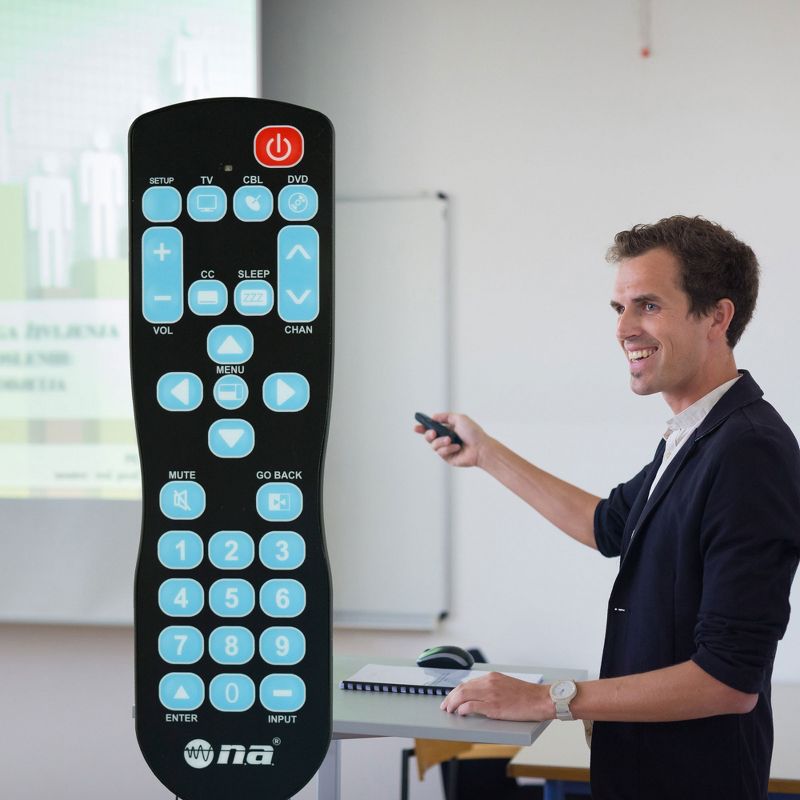 AudioPipe RCN-C931BL NA Video & Audio Easy Use 1 Wipe Universal TV Remote Control for Hospital, School, and Hotel Televisions or DVD Players (Black)