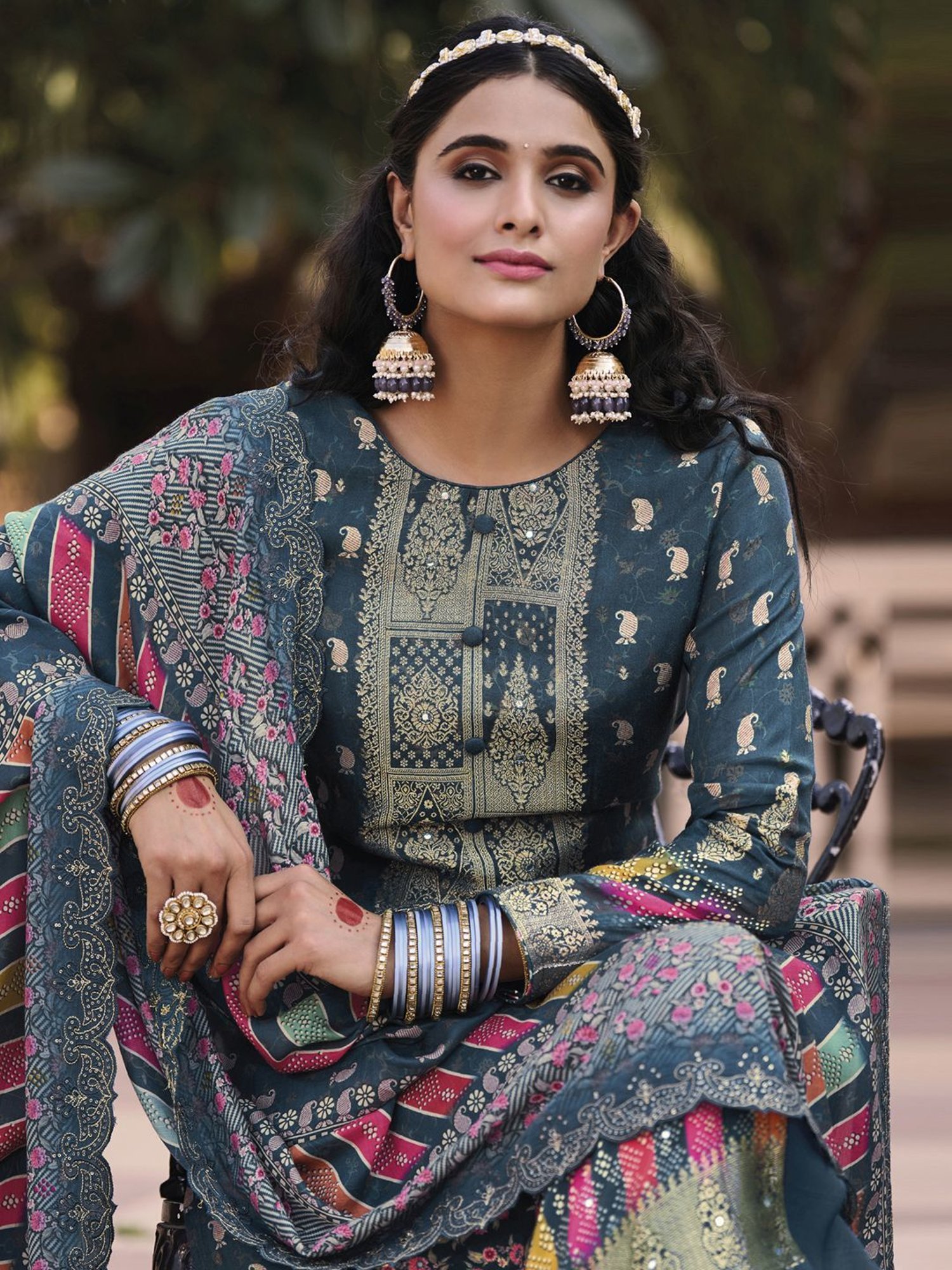 Salwar Studio Red Embroidered Blouse