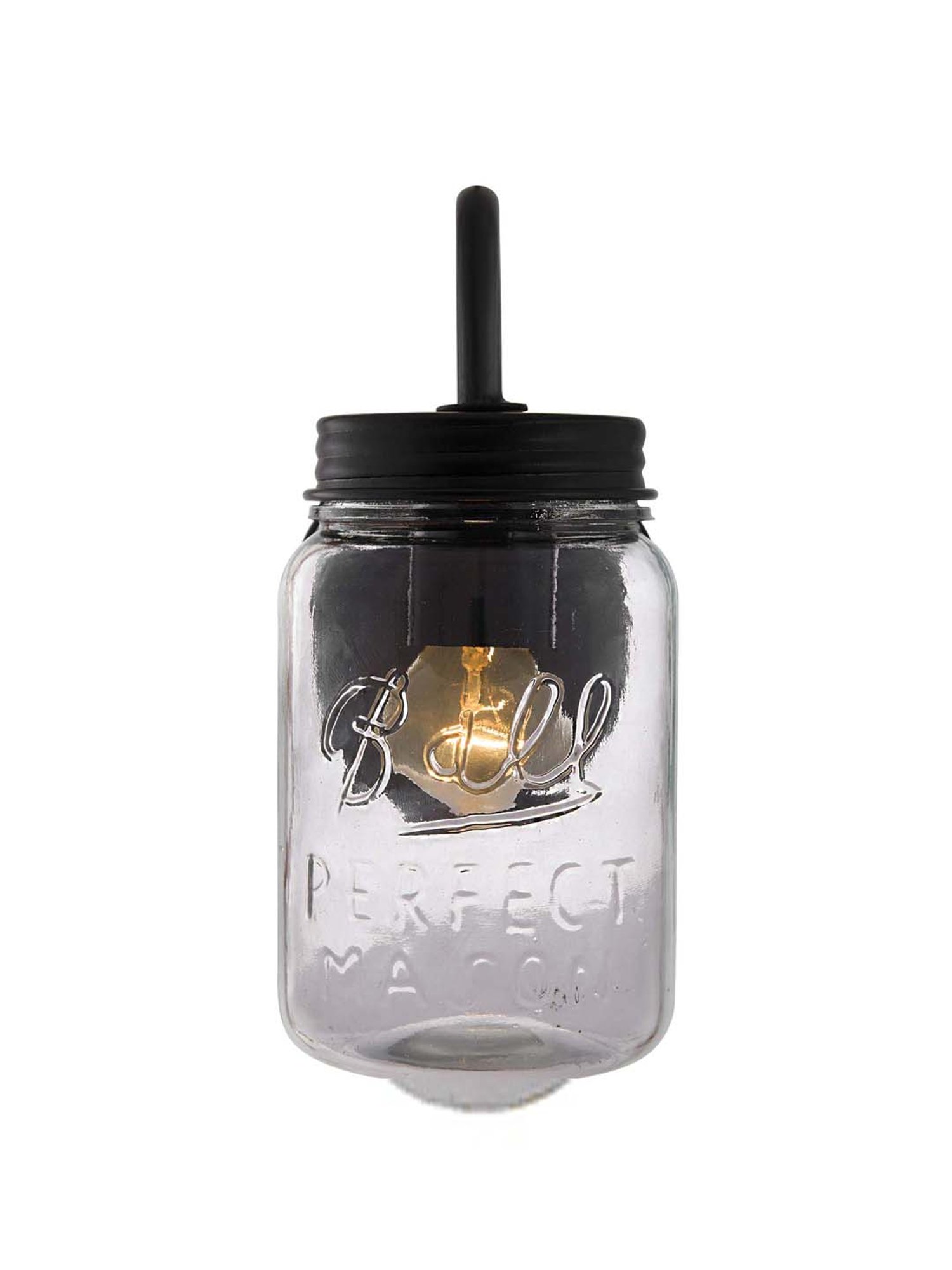 Homesake Black Wall Mason Jar Lamp - Set of 1