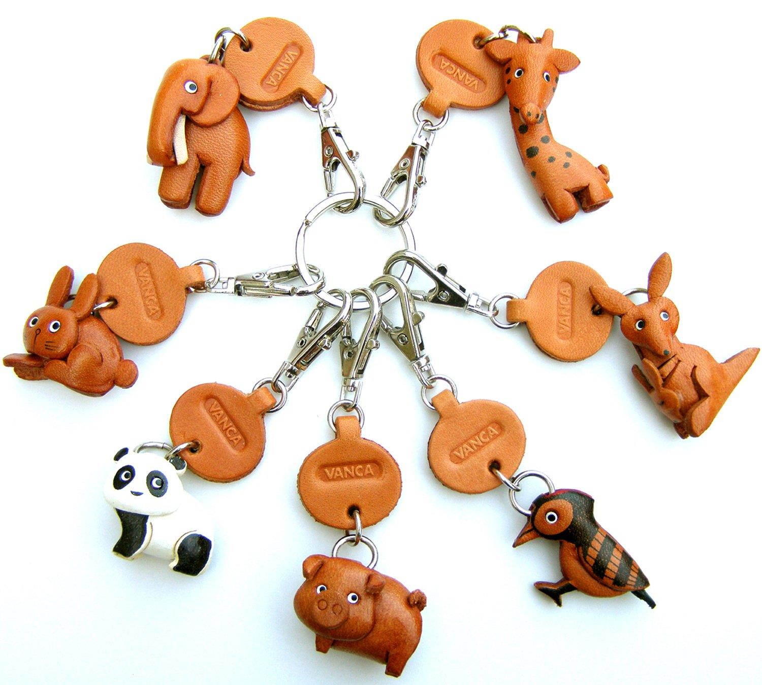 Dragon Leather Zodiac Mascot Small Keychains VANCA CRAFT-Collectible keyring Made in Japan