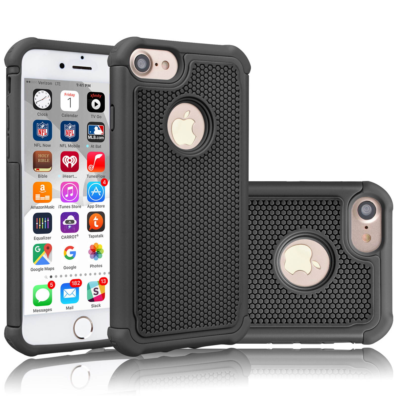 Tekcoo for iPhone 8 Case/iPhone 7 Cute Case, [Tmajor] Shock Absorbing Cases [Blue] Hybrid Bumper Sturdy Defender Rugged Cases Cover Plastic Outer & Rubber Silicone Inner