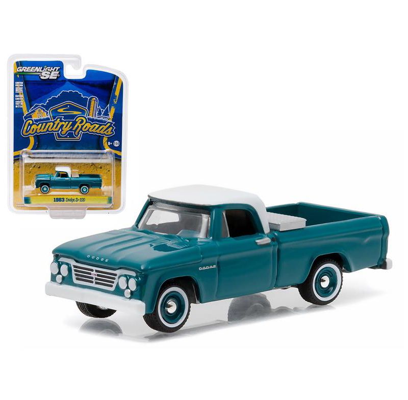 1963 Dodge D-100 with Toolbox Pickup Truck "Country Roads" Series 14 1/64 Diecast Model by Greenlight