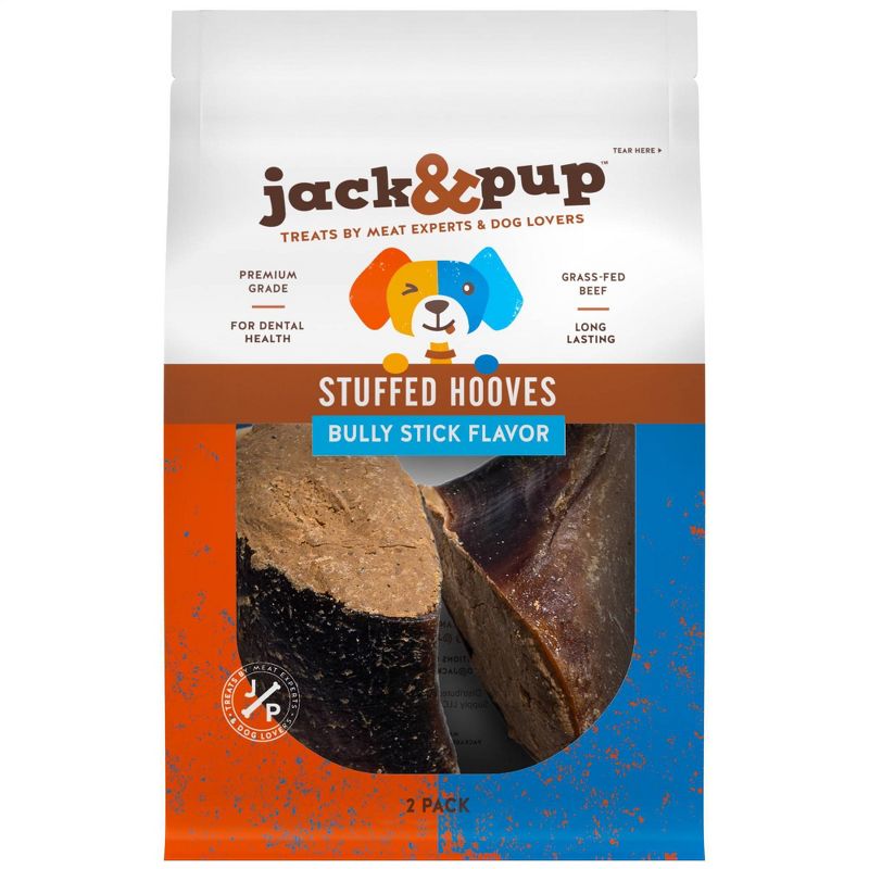 Jack & Pup Beef Bully Stick Hoove Dog Treats - 2pk