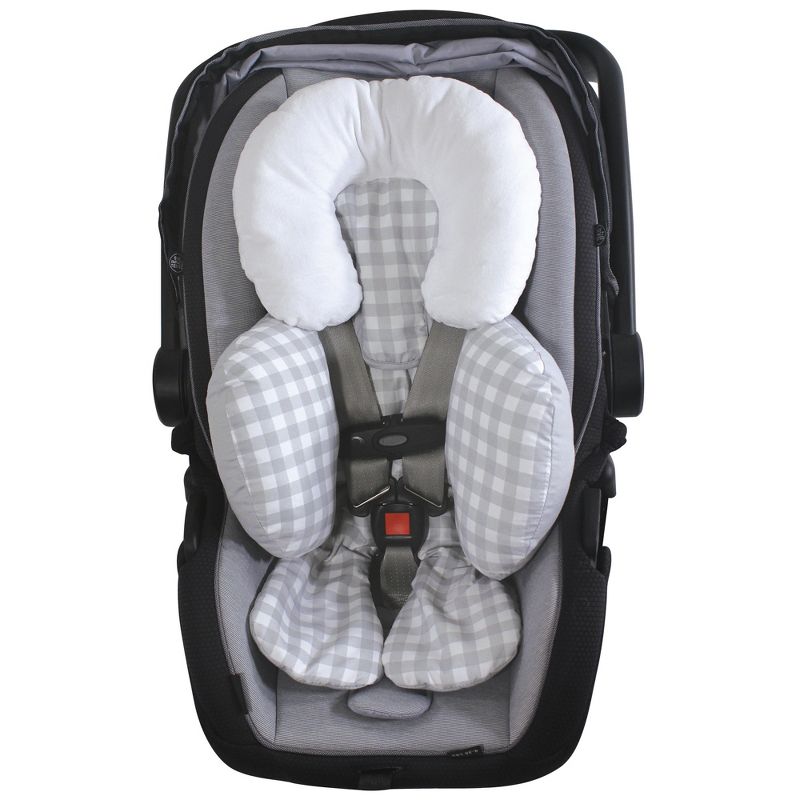 Hudson Baby Infant Unisex Car Seat Body Support Insert, Gray Gingham, One Size