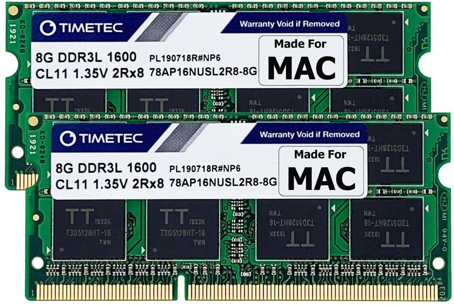 Timetec Hynix IC 8GB KIT(2x4GB) Compatible for Apple DDR3L 1600MHz PC3L-12800 for Early/Mid/Late 2011, Mid/Late 2012, Early/Late 2013, Late 2014, Late 2015 MacBook Pro, iMac, Mac Mini (8GB KIT(2x4GB))