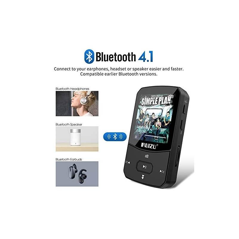 Mp3 Player with Bluetooth 50 Mini Portable Lossless Sound Music Player with FM Radio Voice Recorder Video Earphones for Running Support up to 128GBBlack