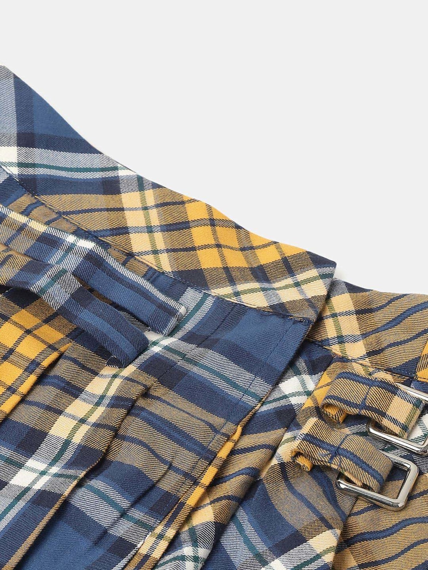 United Colors of Benetton Girls Multicolor Cotton Checks Skirt