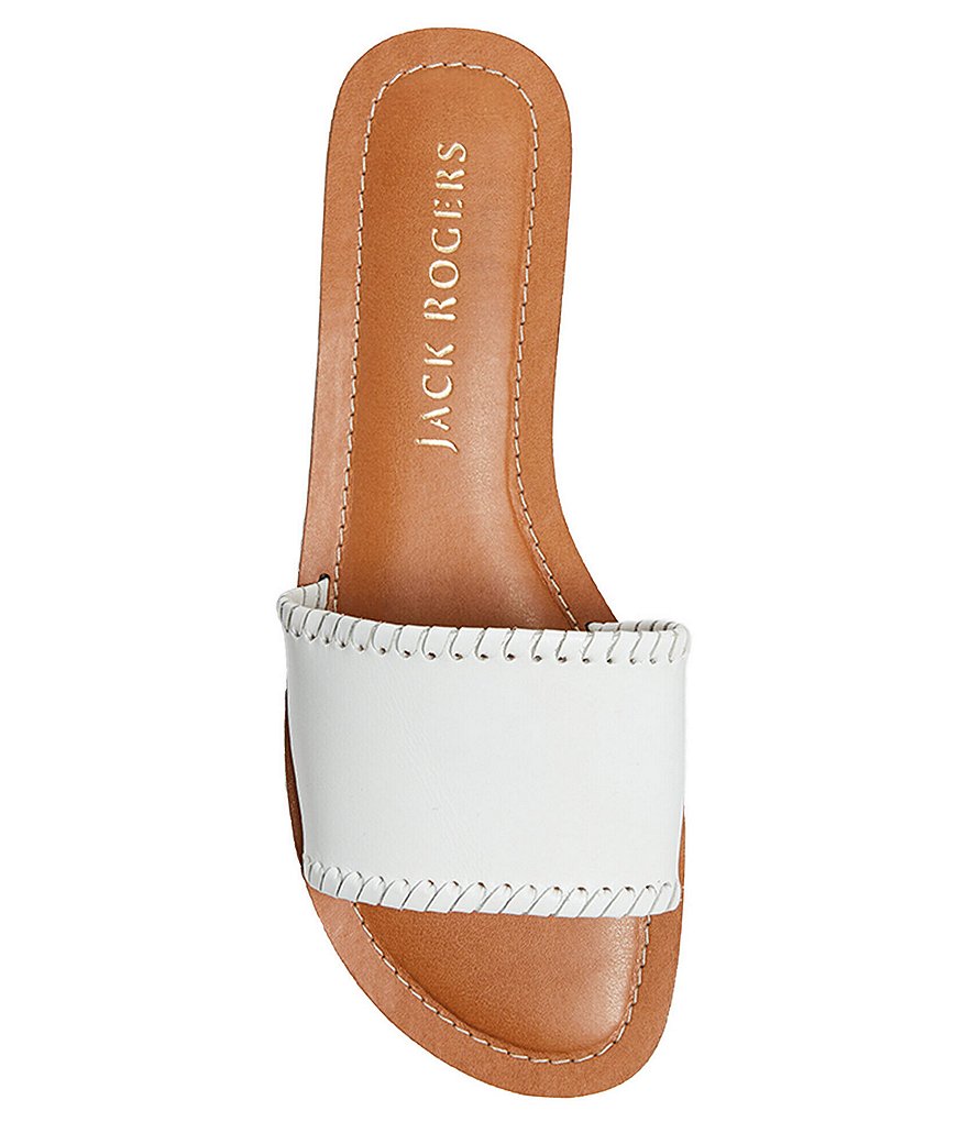 Jack Rogers Sofia Leather Whipstitch Detail Slides