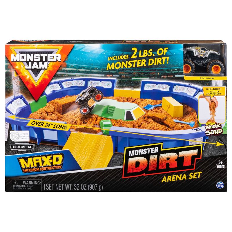 Monster Jam Monster Dirt Arena 24" Playset with  Exclusive 1:64 Scale Die-Cast Monster Jam Truck