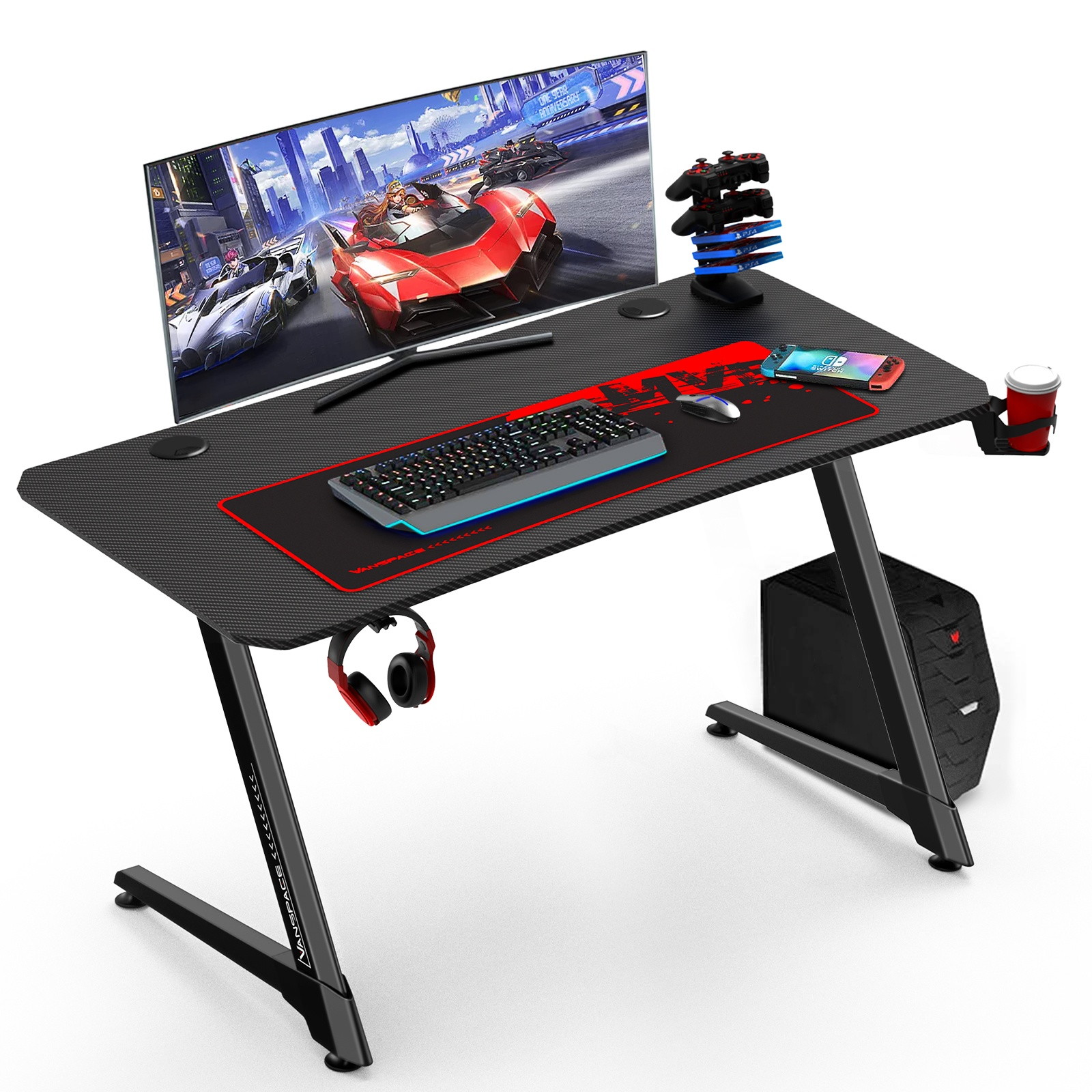 44IN Gaming Table Computer Desk Laptop PC Study Writing Table Office Ergonomic