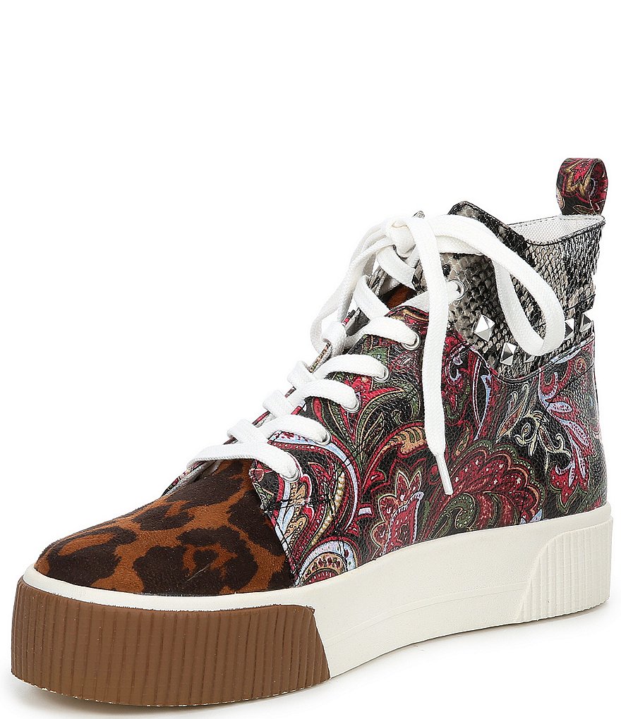Jessica Simpson Emiliya2 Paisley Mixed Print Studded High Top Platform Sneakers