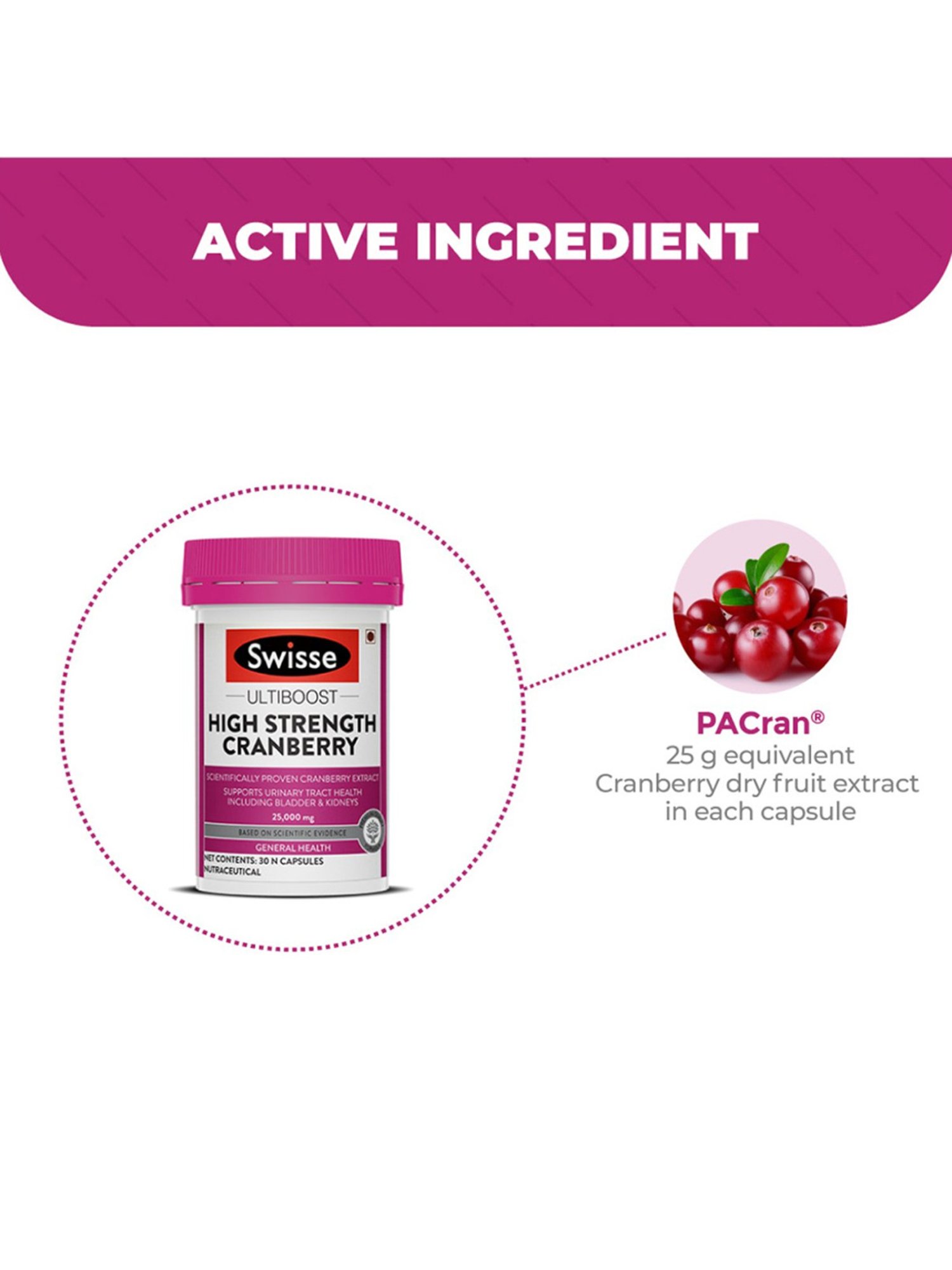 Swisse Ultiboost High Strength Cranberry Antioxidant Rich Supplements - 30 Tablets