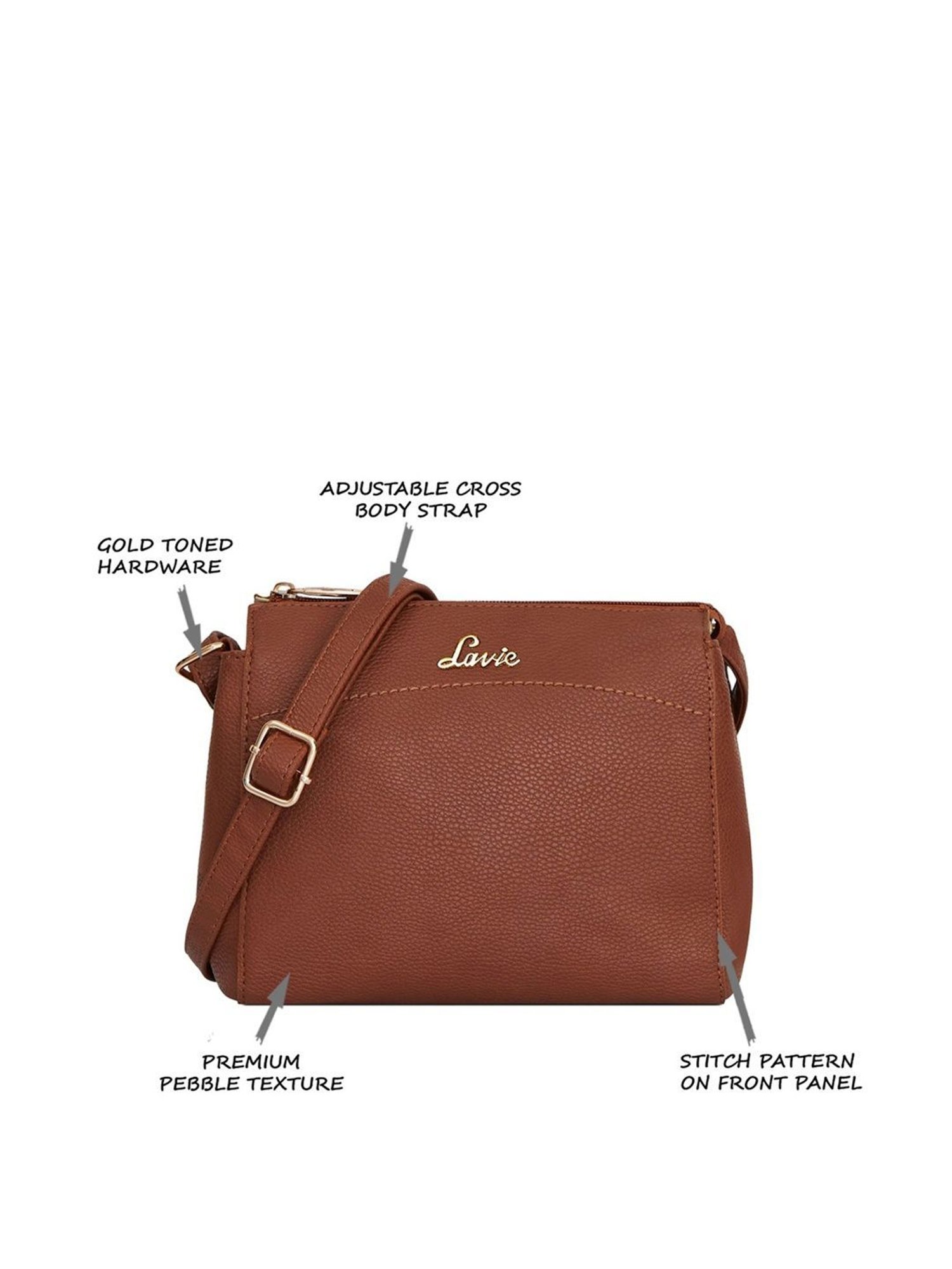Lavie Brown Solid Sling Bag
