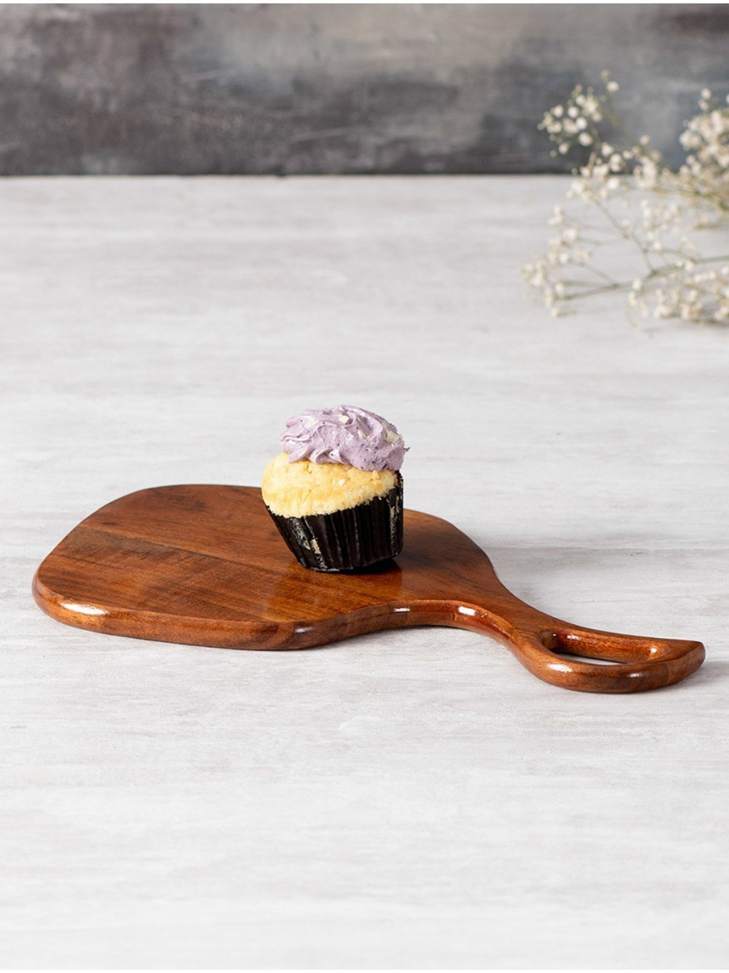 Nestroots Serving Platter Cheese Snack Pizza Wooden Round Serving Tray with Handle Cheese Board