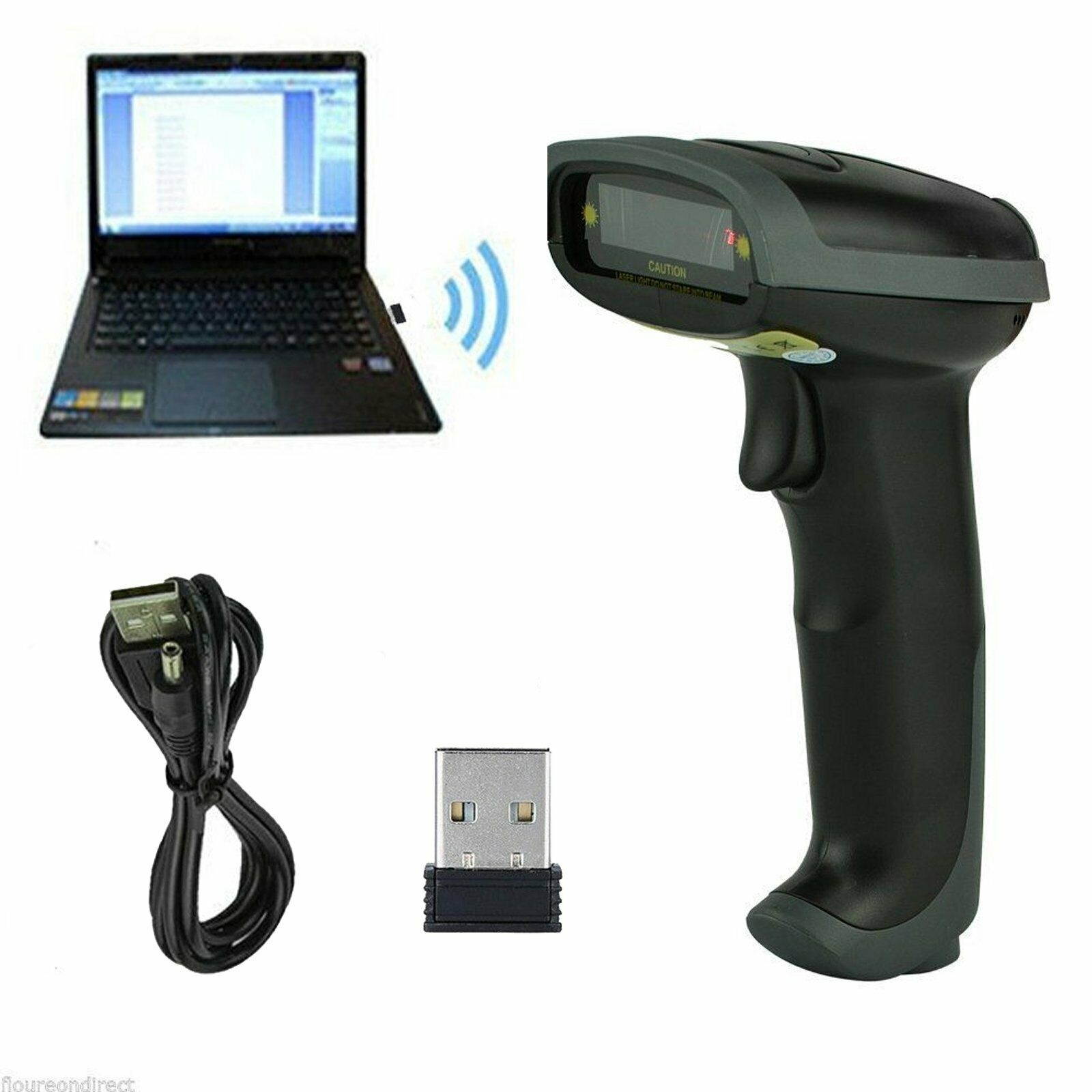 2020 2.4GHz Handheld Wireless Laser Cordless Barcode Scanner Scan  Reader US
