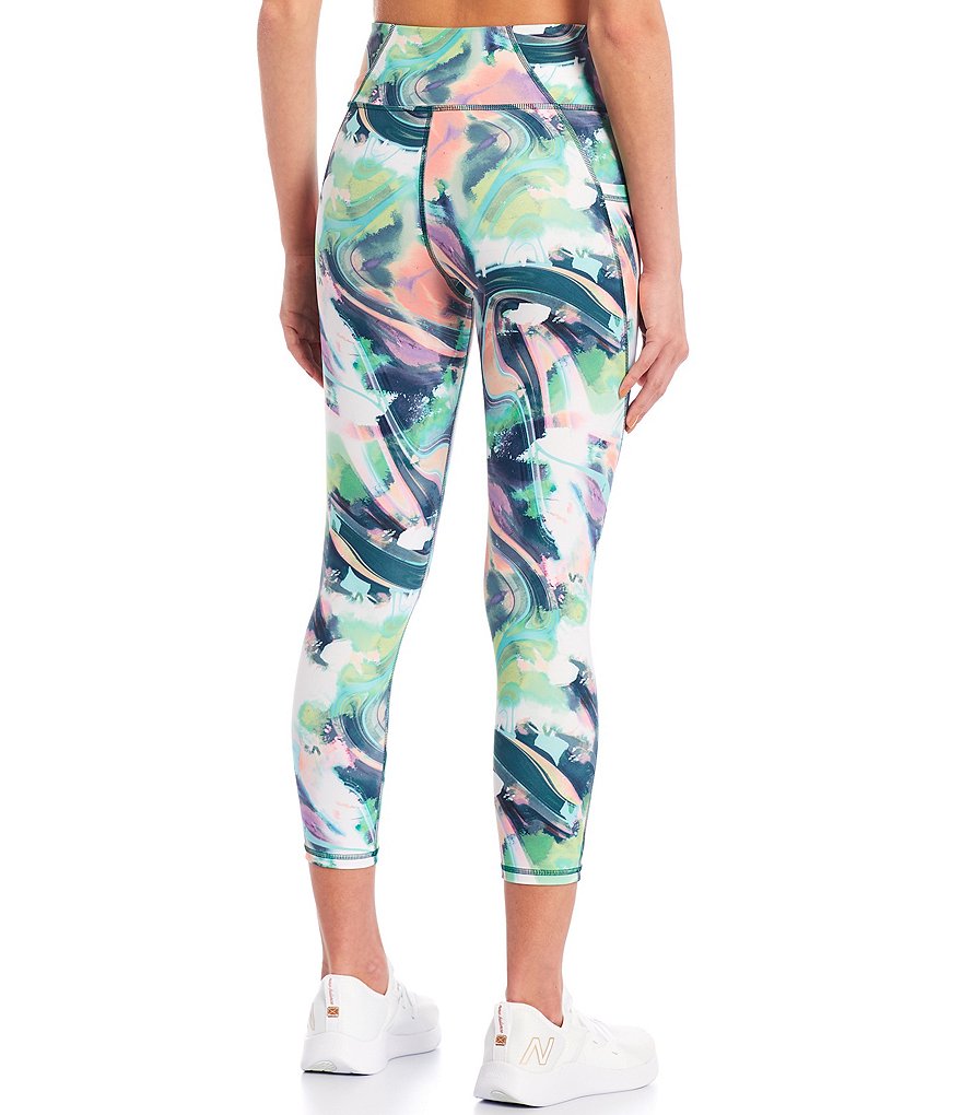 Kinesis High Rise Liquid Dream Print Crop Leggings