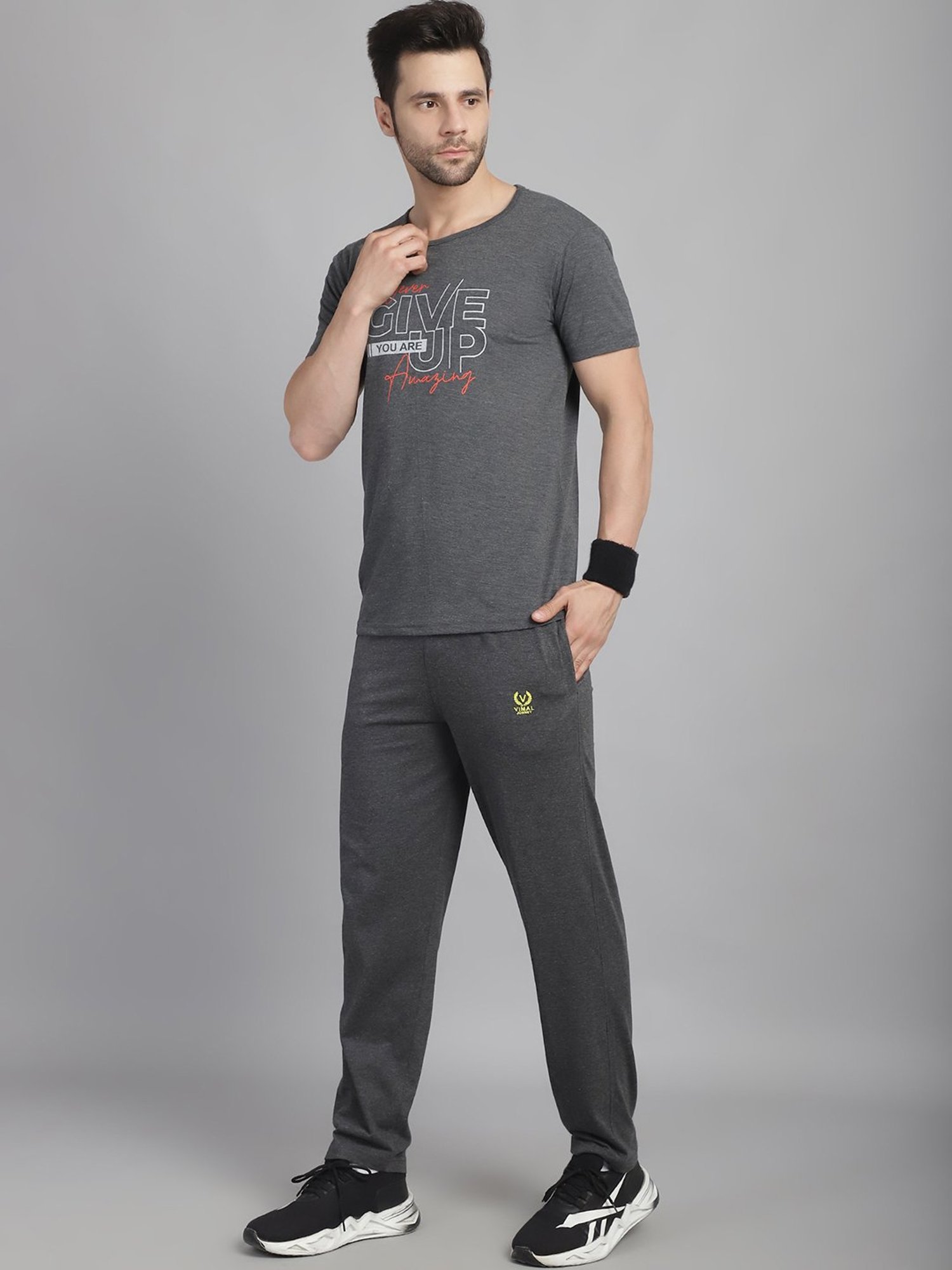 Rock.It Blue Regular Fit Printed TrackSuit