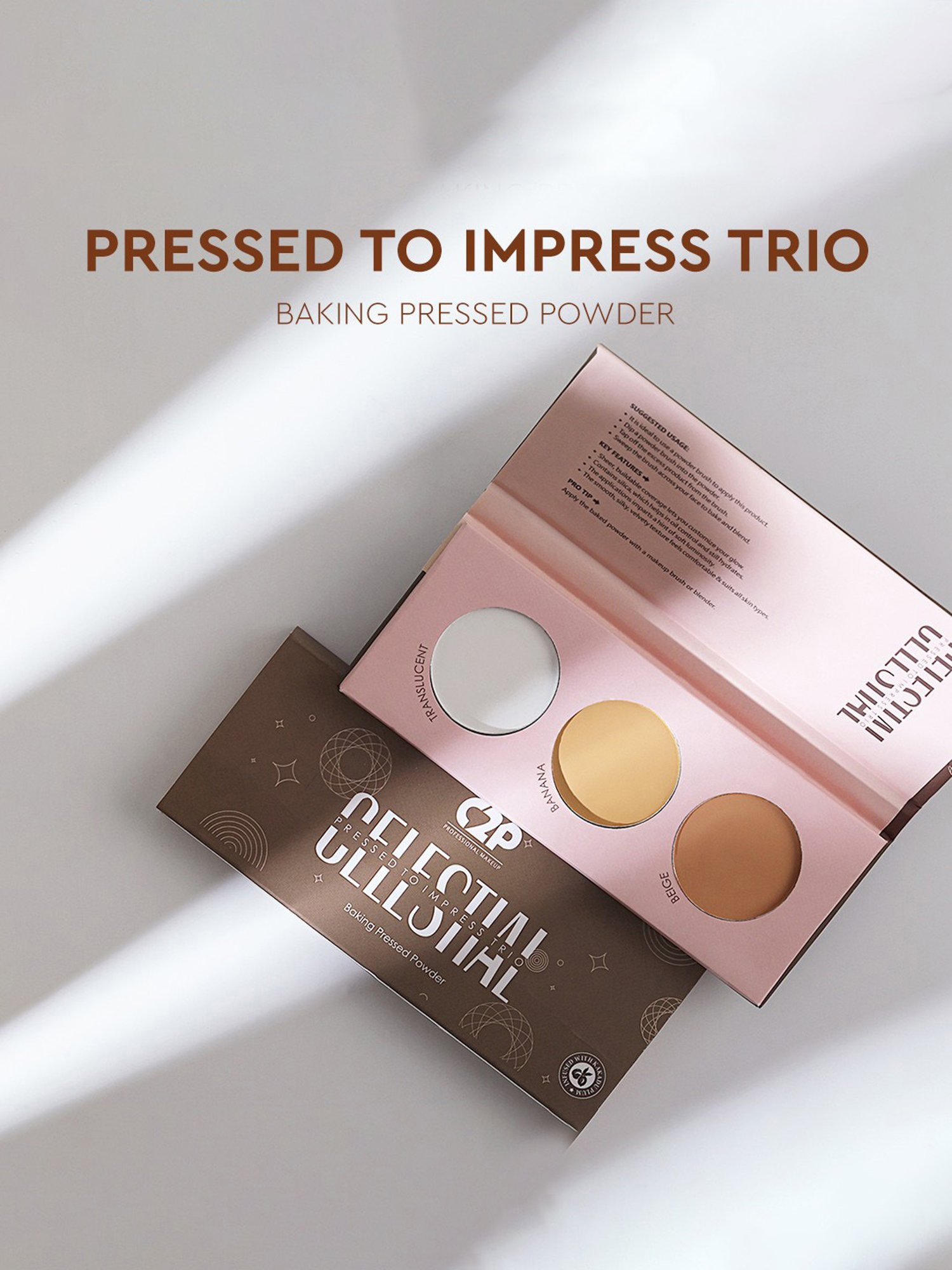 C2P PROFESSIONAL MAKEUP Celestial Pressed to Impress Trio Face Palette - 12 gm