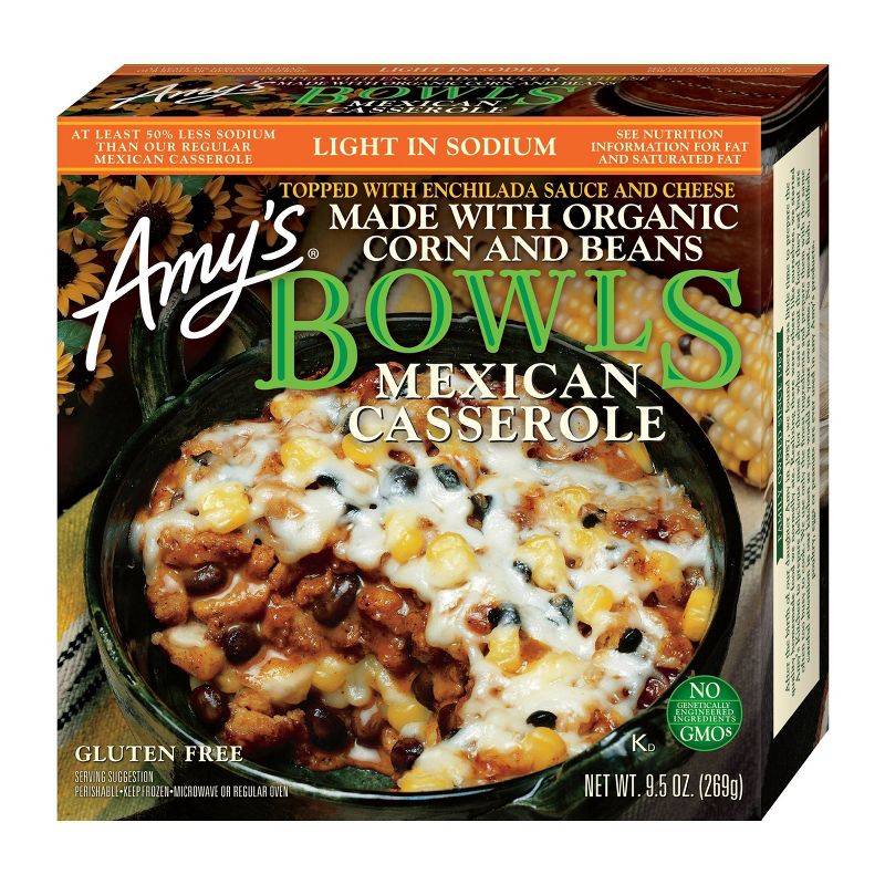 Amy's Light in Sodium Organic Mexican Casserole Frozen Bowl - 9.5oz