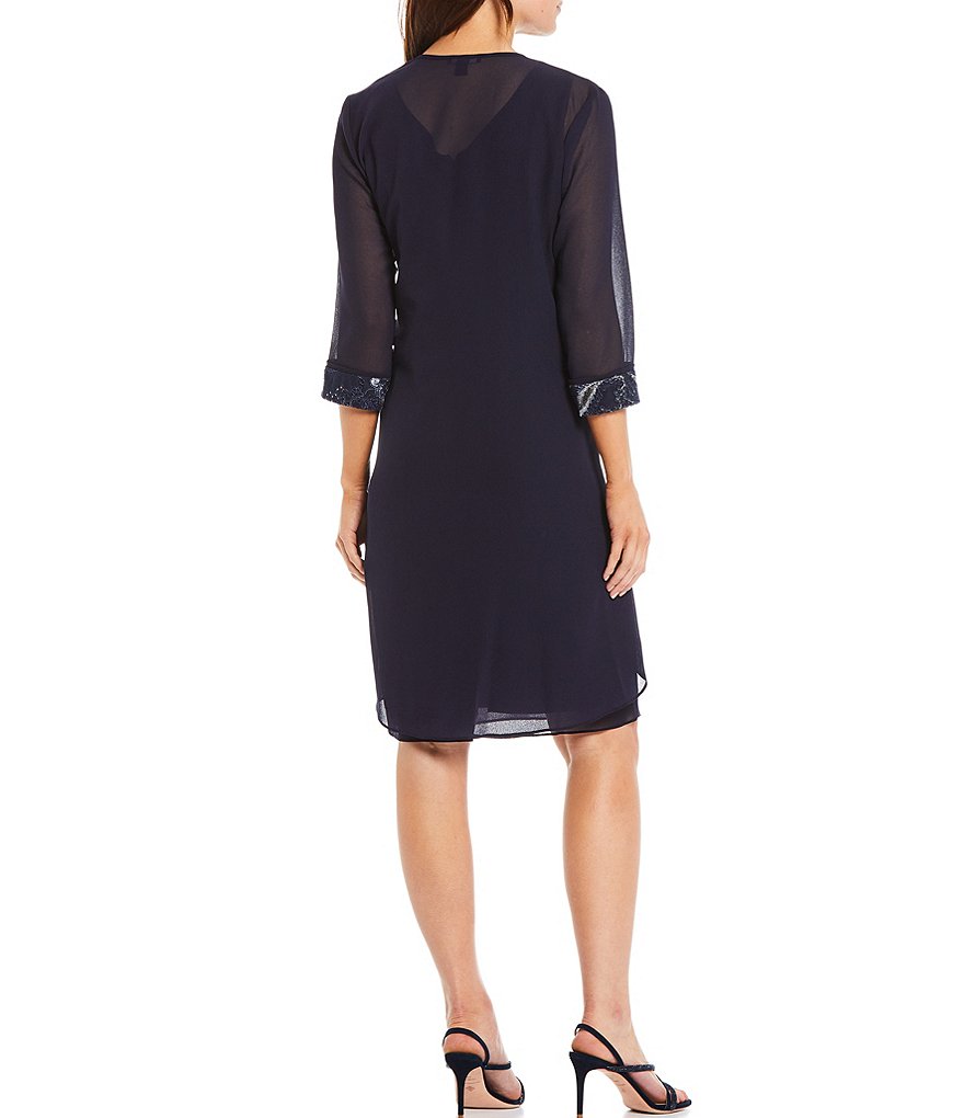 Alex Evenings Stretch Velvet Long Sleeve Ruched Beaded Accent Collar Boat Neck Blouse