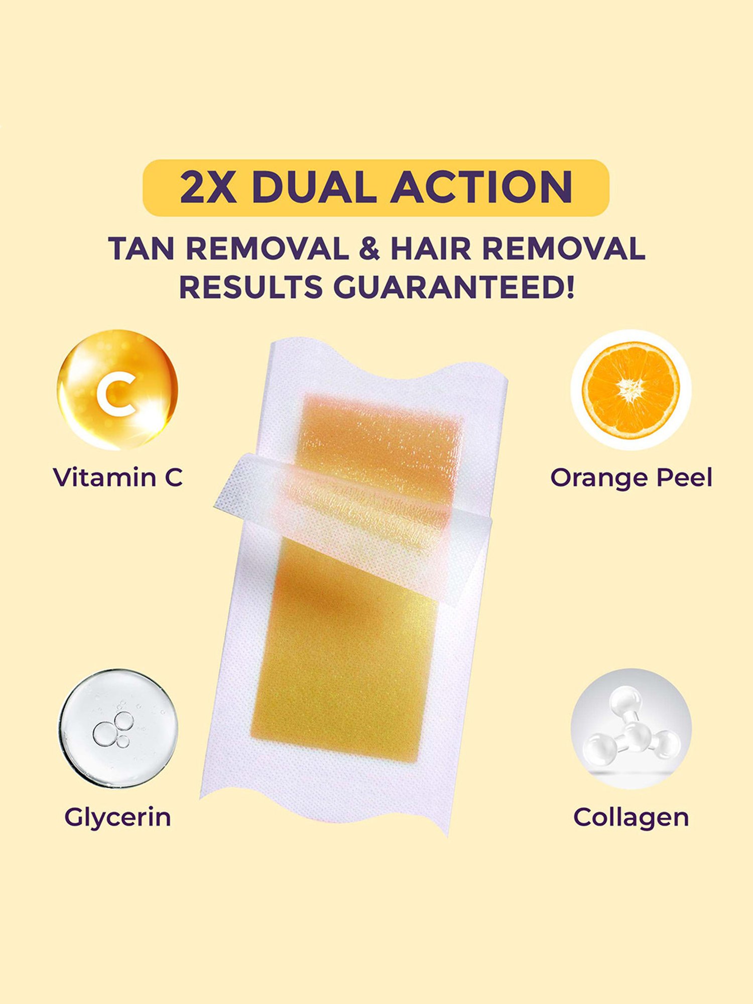 Sanfe Detan Wax Strips with Orange Gel Peel for Women - 20 Strips