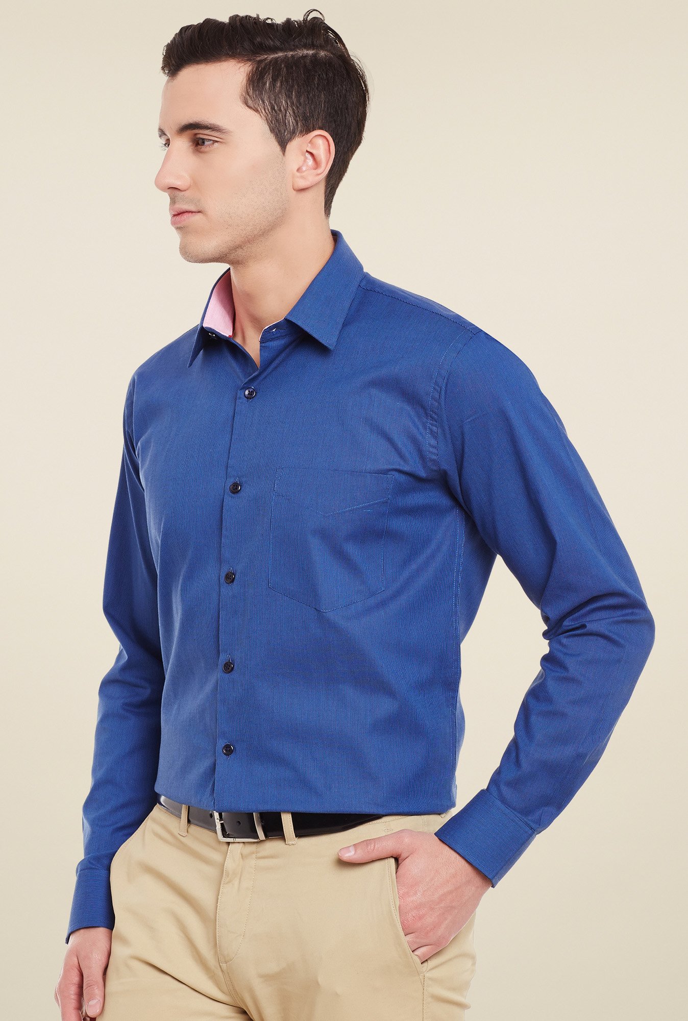 Hancock Blue Slim Fit Cotton Shirt